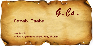 Garab Csaba névjegykártya